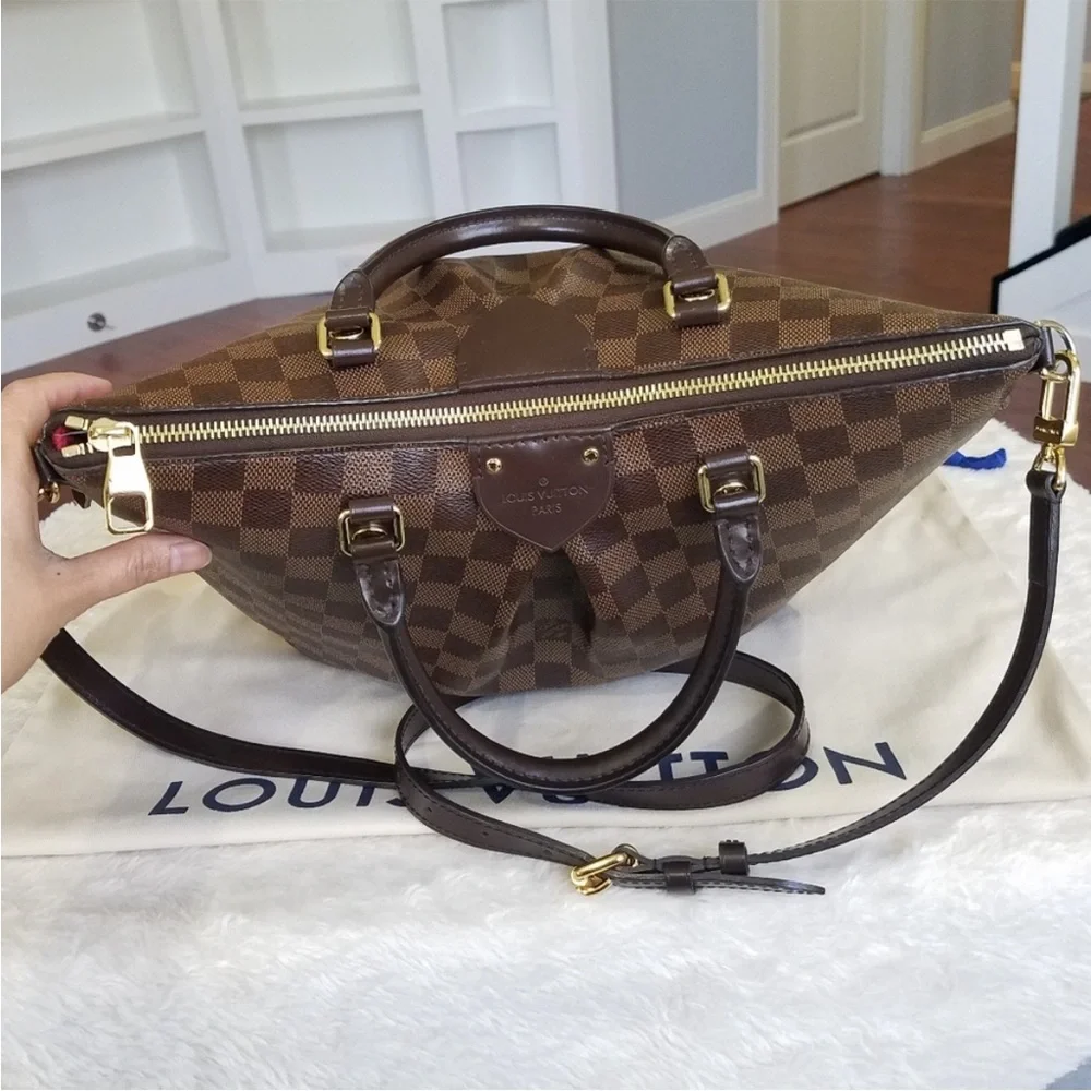 💕Authentic LV Siena MM Satchel Damien Ebene💕